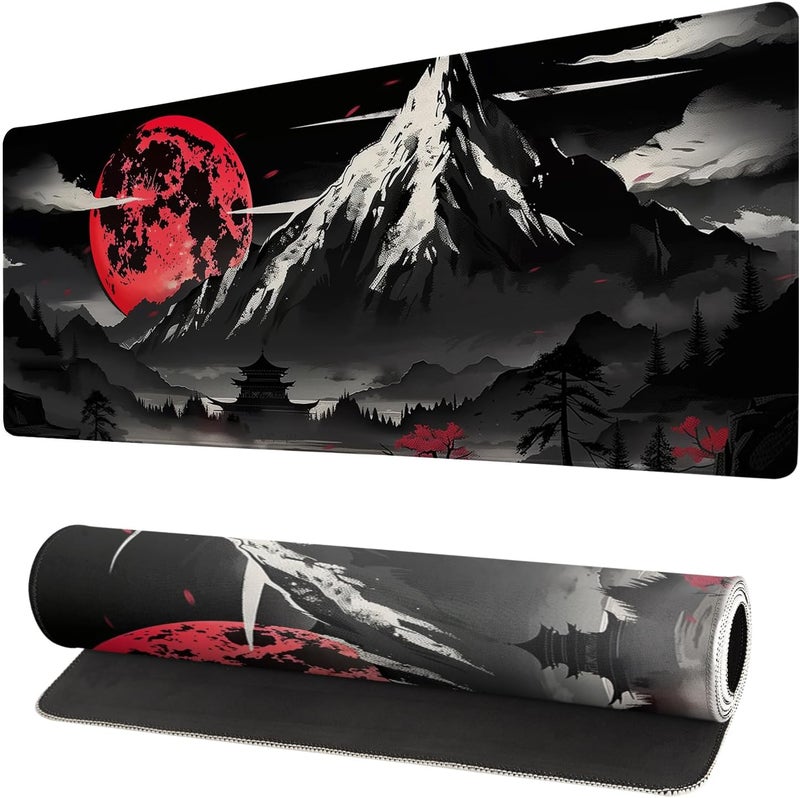 Brecoy Extended Gaming Mouse Pad, Large Desk Mat XL Anime Mouse Pad Waterproof with Stitched Edges, Non-Slip Desktop Pad for Home and Office, Level Up Your 31.5x11.8 Inch (Snow Mountain) - Image 1
